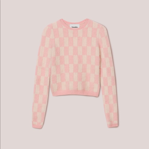NWT Nanushka Feline Sweater Pink and Cream - Size - Picture 1 of 16